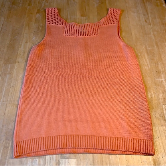 Chelsea & Theodore Orange Crochet Neck Tank - Picture 2 of 8